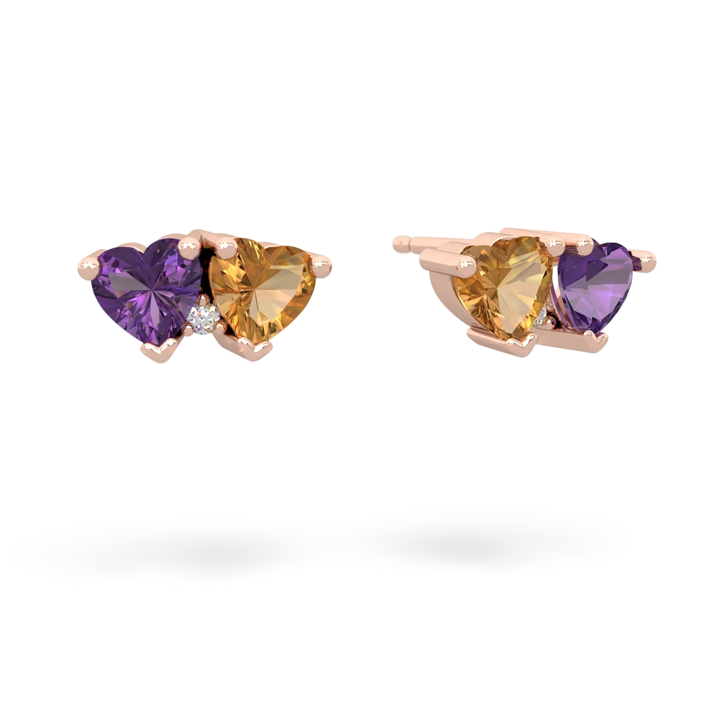 Amethyst Sweethearts 14K Rose Gold earrings E5260