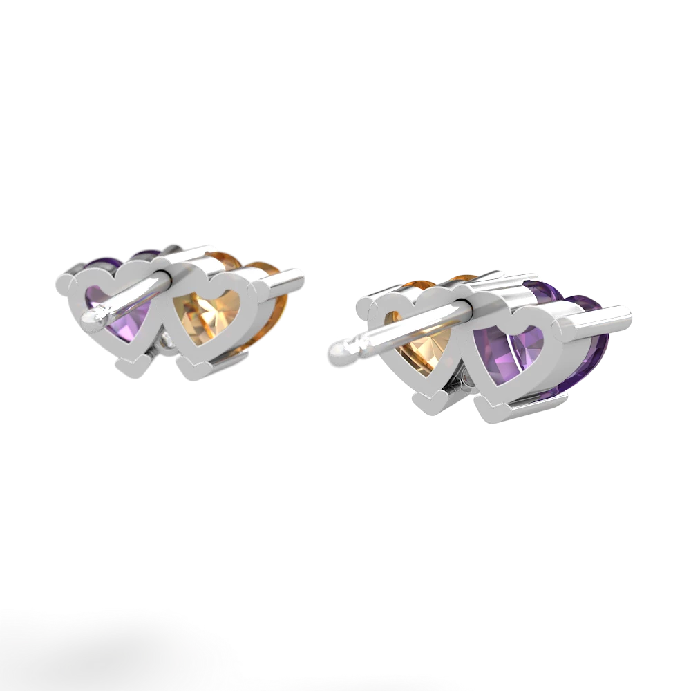 Amethyst Sweethearts 14K White Gold earrings E5260