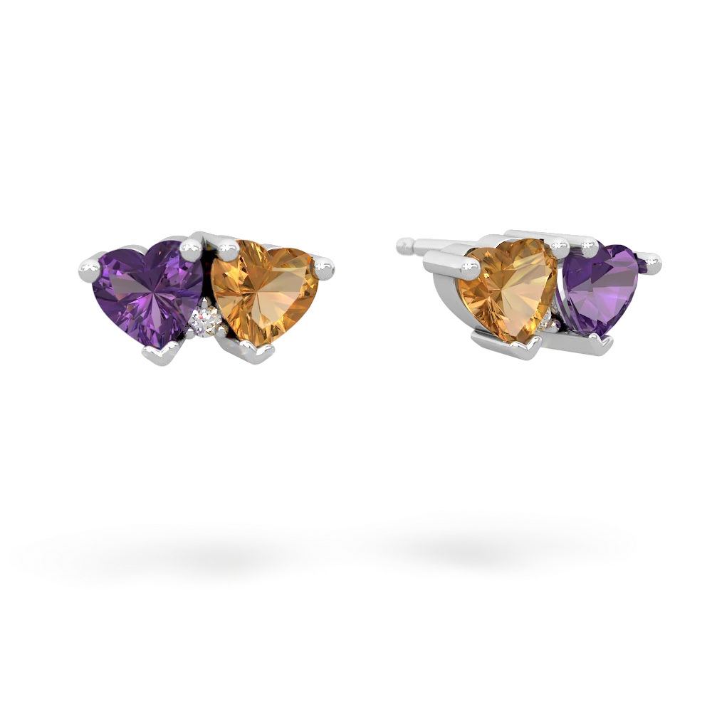 Amethyst Sweethearts 14K White Gold earrings E5260