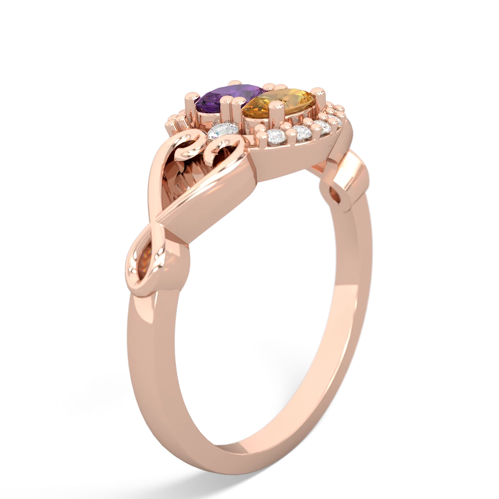 Amethyst Love Nest 14K Rose Gold ring R5860