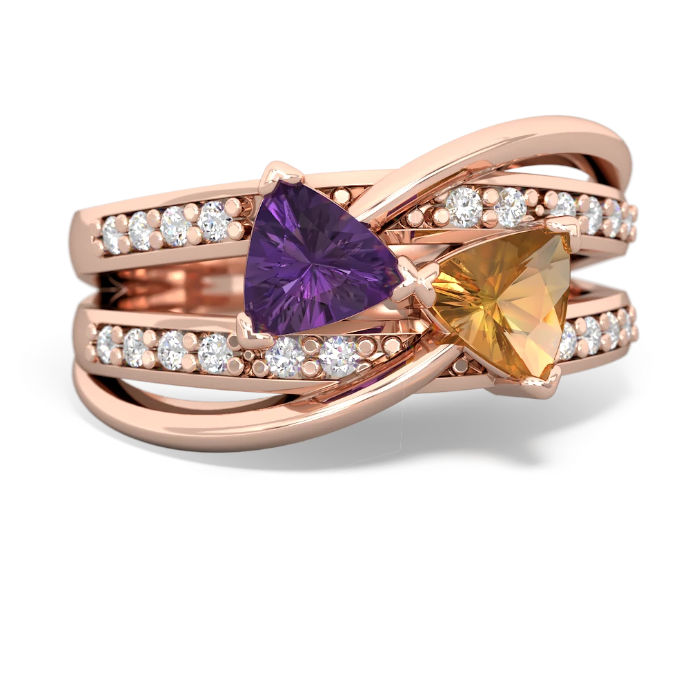 Amethyst Bowtie 14K Rose Gold ring R2360