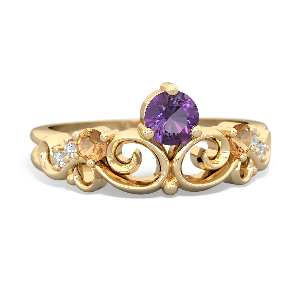 Amethyst Crown Keepsake 14K Yellow Gold ring R5740