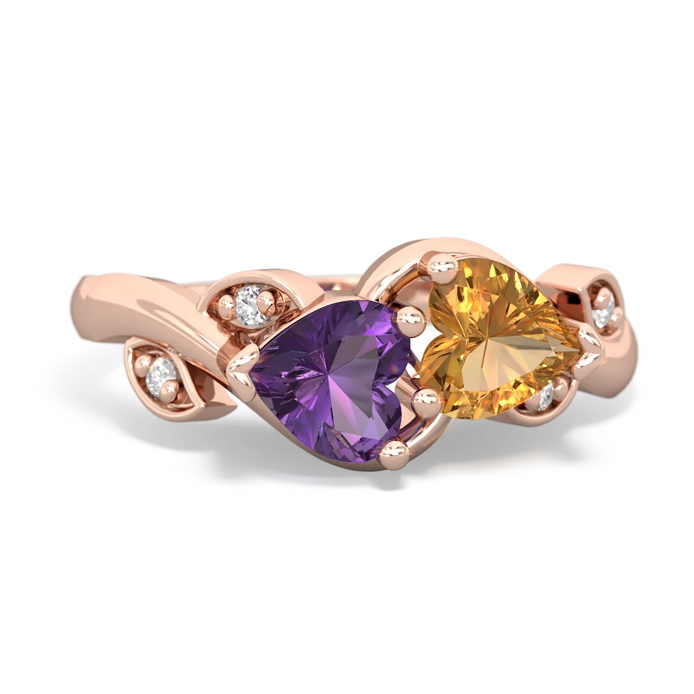 Amethyst Floral Elegance 14K Rose Gold ring R5790