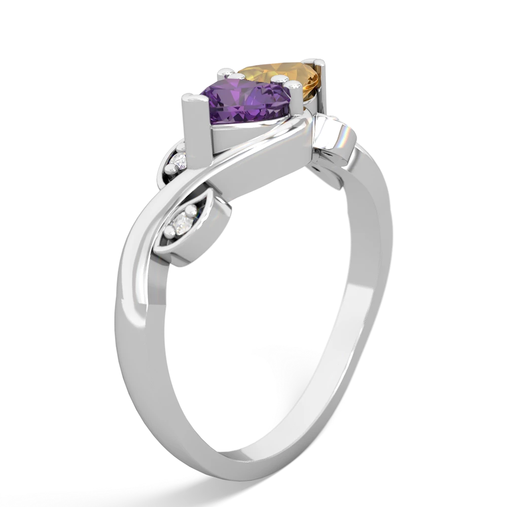 Amethyst Floral Elegance 14K White Gold ring R5790