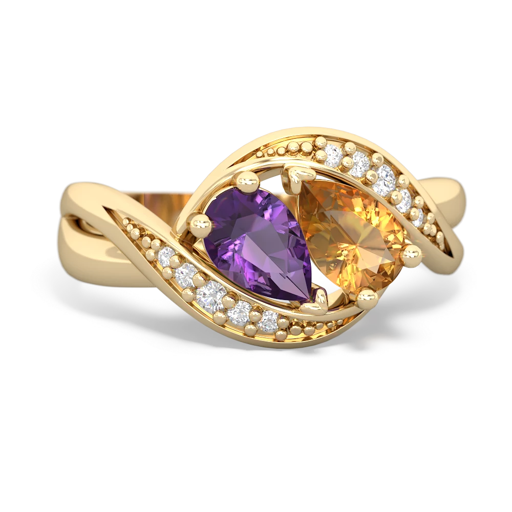 Amethyst Summer Winds 14K Yellow Gold ring R5342