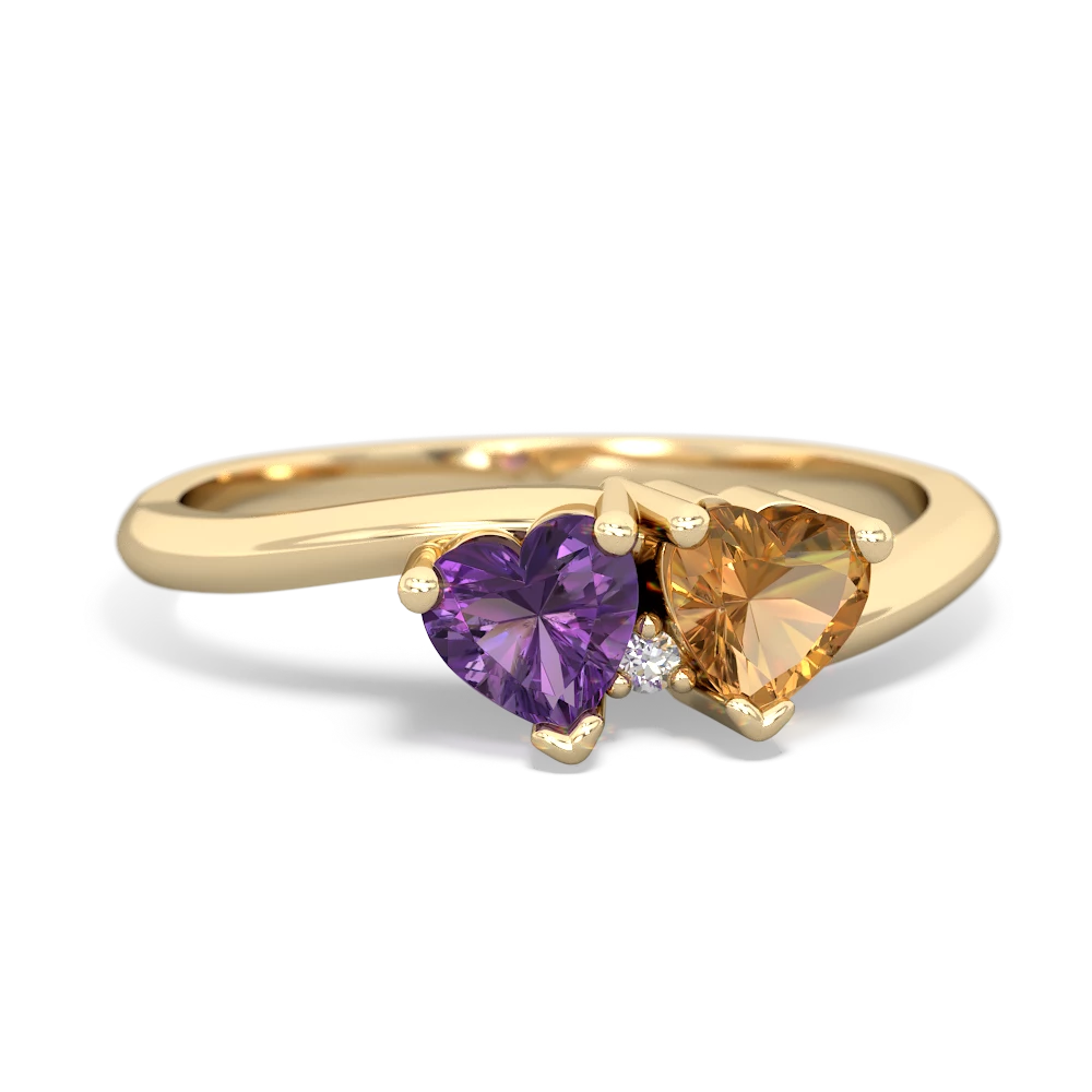 Amethyst Sweethearts 14K Yellow Gold ring R5260