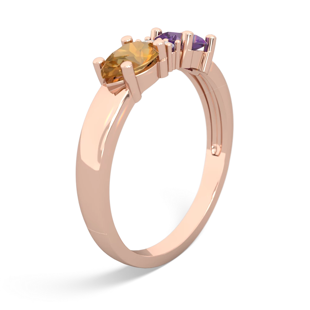 Amethyst Pear Bowtie 14K Rose Gold ring R0865