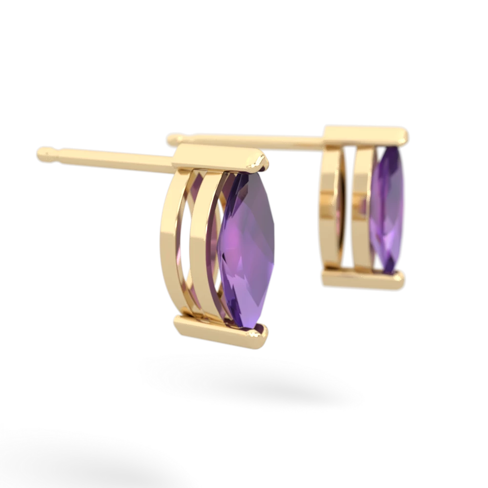 Amethyst 8X4mm Marquise Stud 14K Yellow Gold earrings E1701