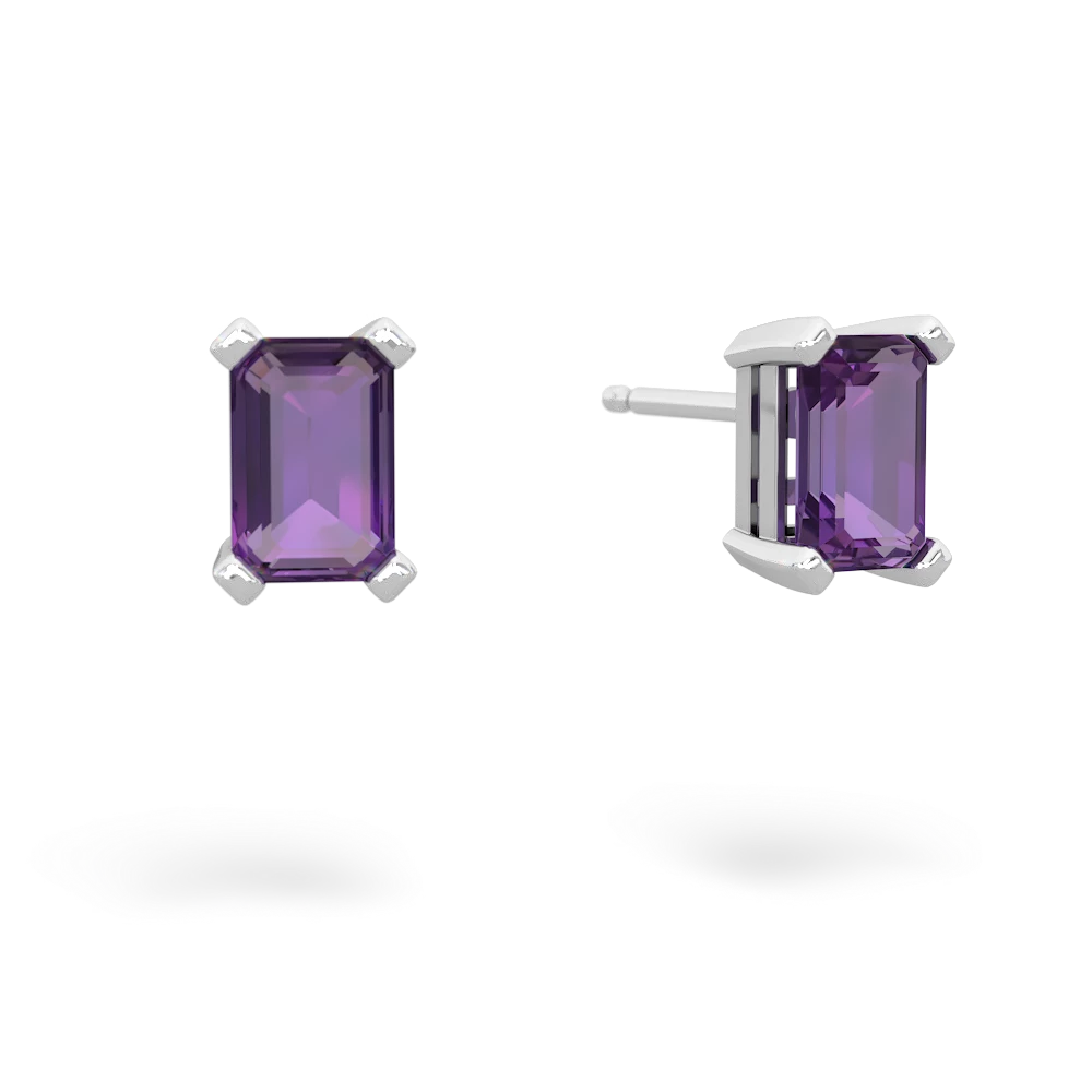 Emerald cut amethyst on sale earrings