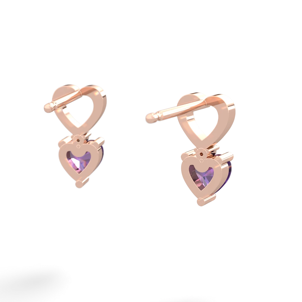 Amethyst Four Hearts 14K Rose Gold earrings E2558