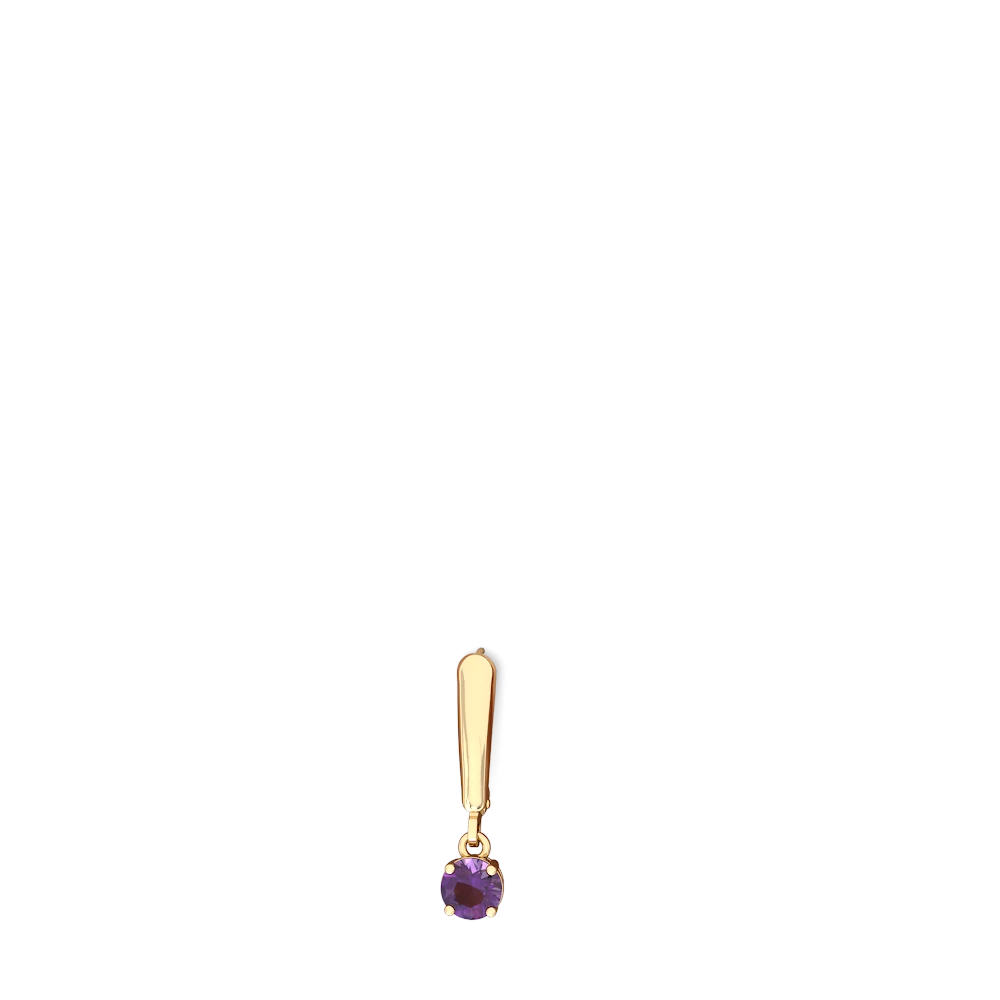 Amethyst 5Mm Round Lever Back 14K Yellow Gold earrings E2785