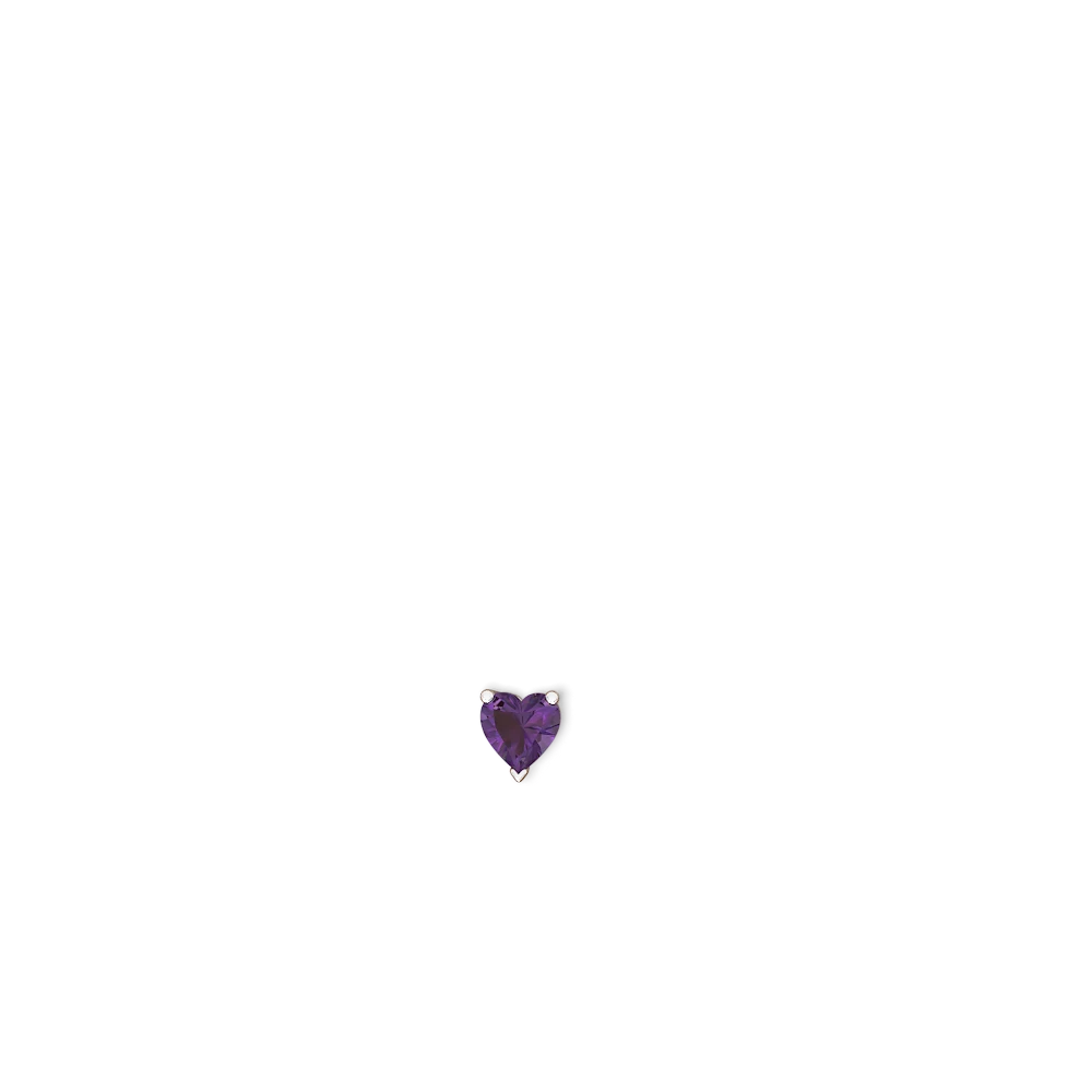 Amethyst 6Mm Heart Stud 14K White Gold earrings E1862