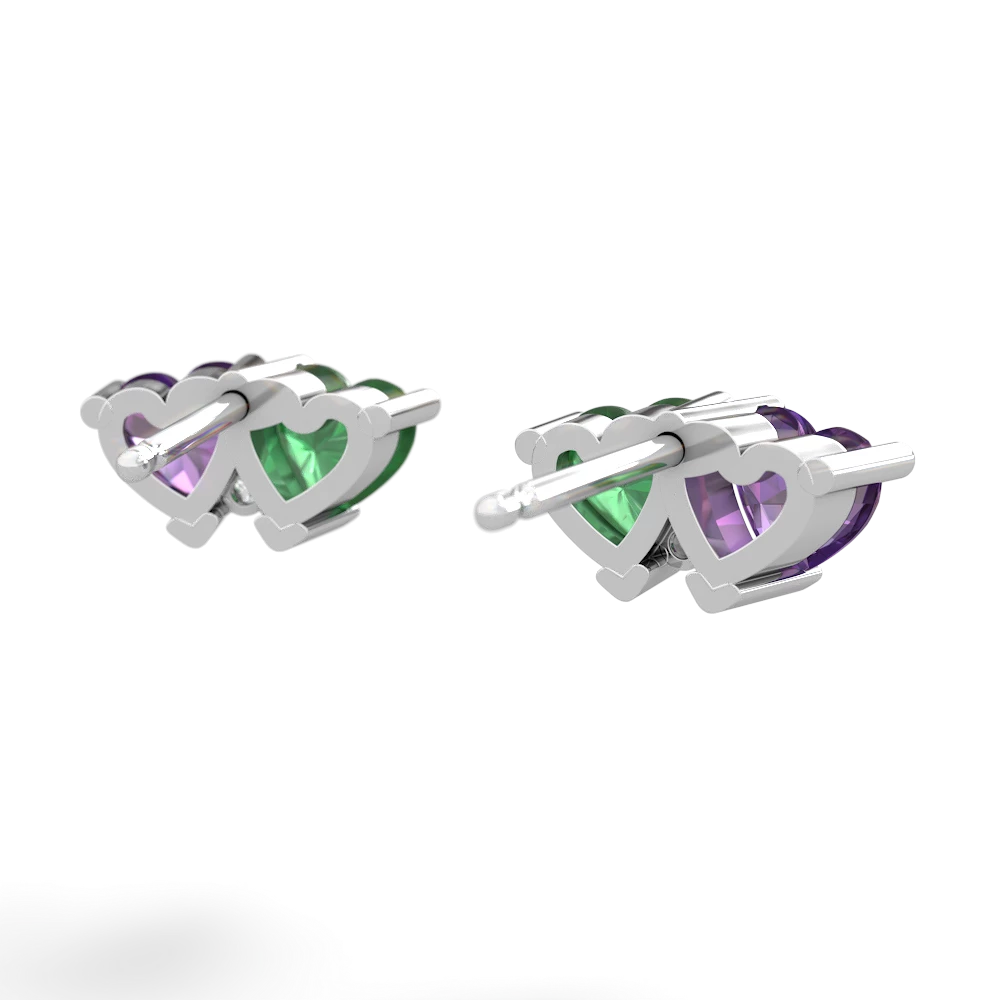 Amethyst Sweethearts 14K White Gold earrings E5260