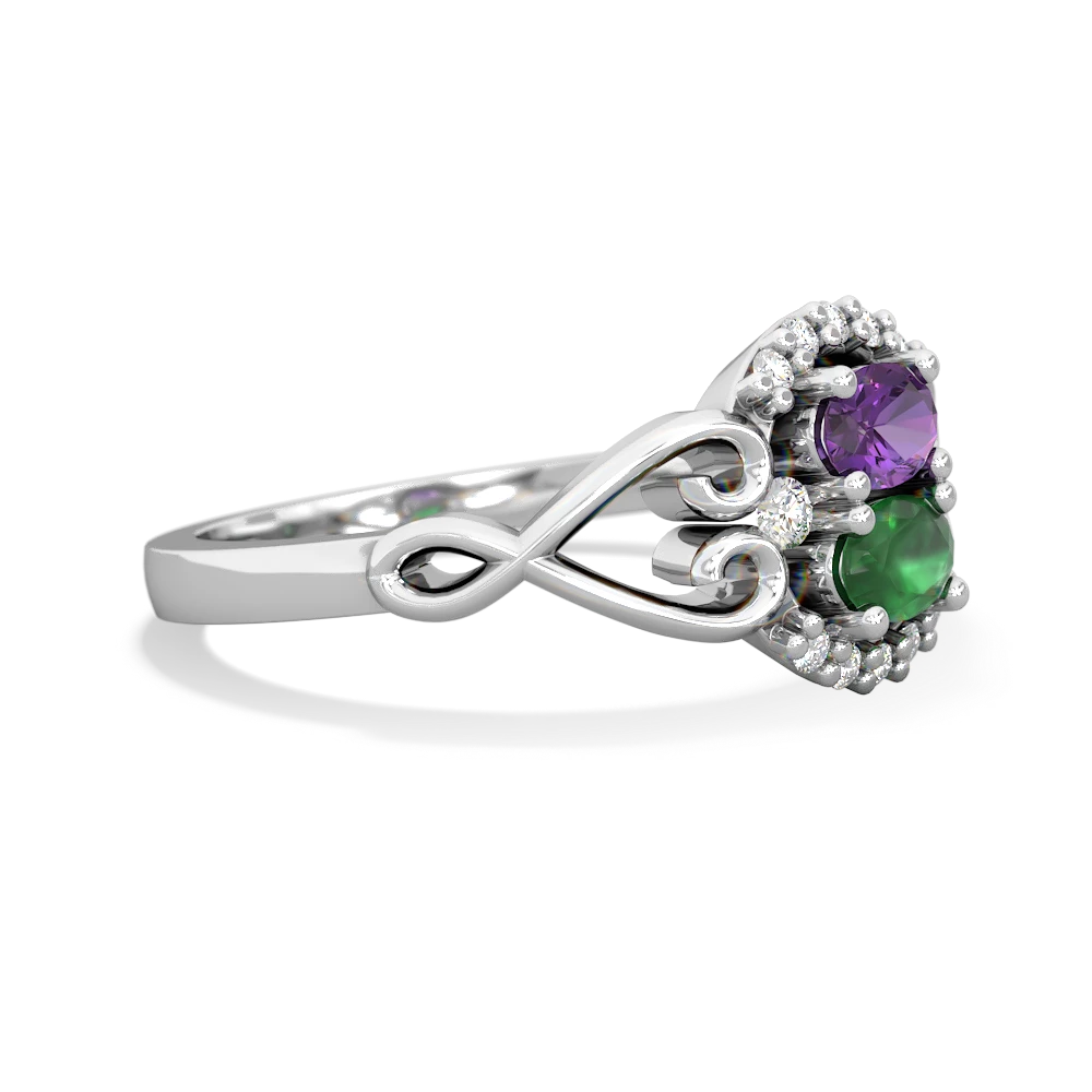 Amethyst Love Nest 14K White Gold ring R5860