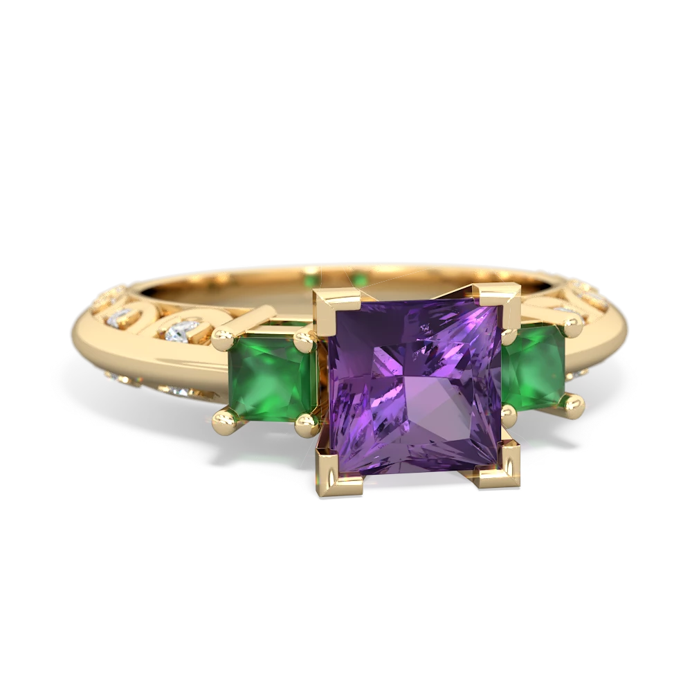 Amethyst Eternal Embrace Engagement 14K Yellow Gold ring C2001