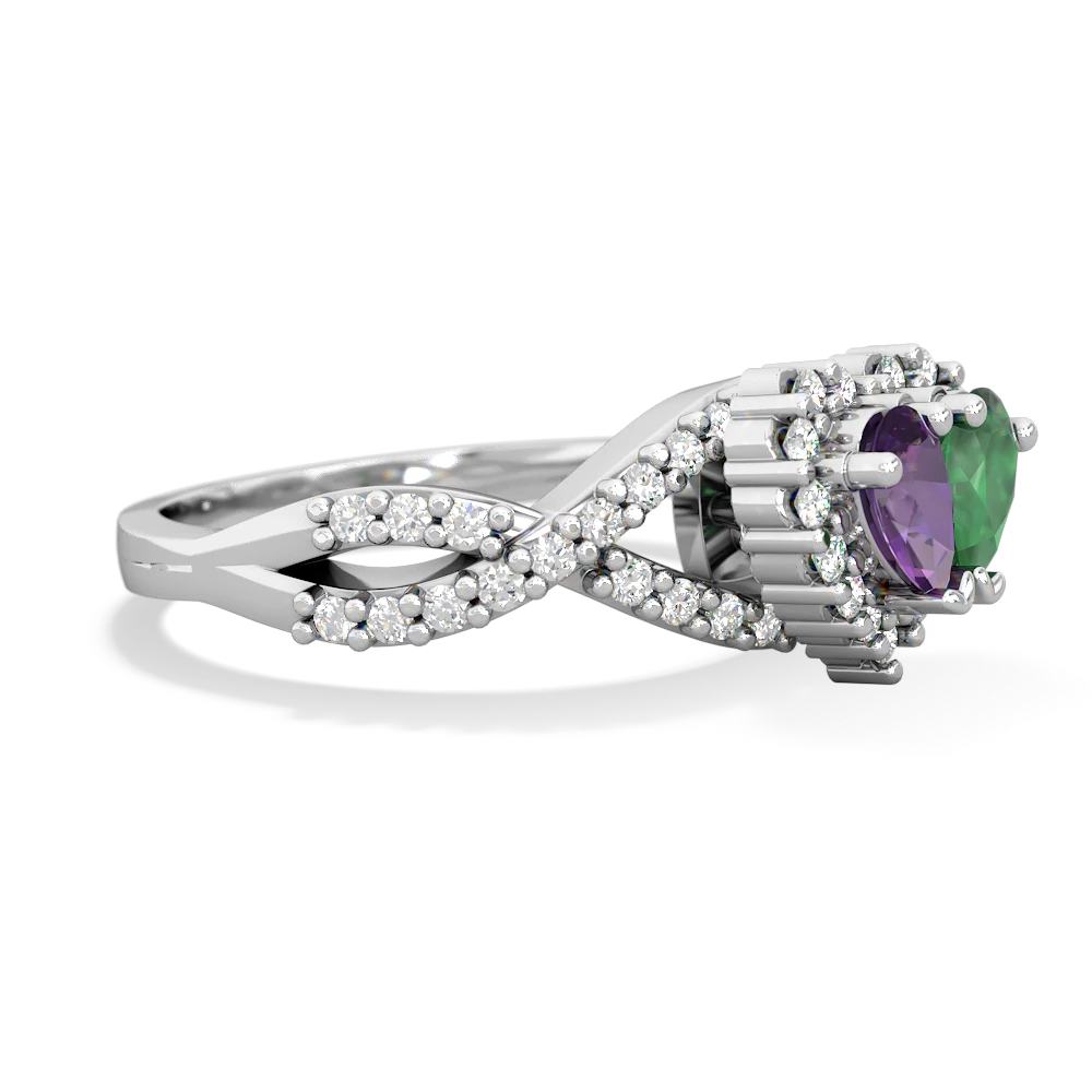 Amethyst Diamond Twist 'One Heart' 14K White Gold ring R2640HRT