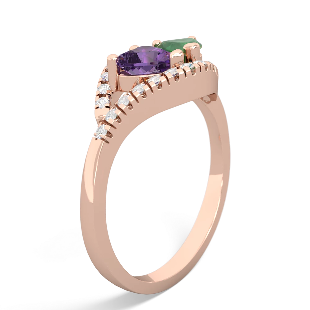 Amethyst Mother And Child 14K Rose Gold ring R3010