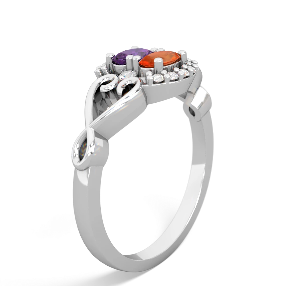 Amethyst Love Nest 14K White Gold ring R5860