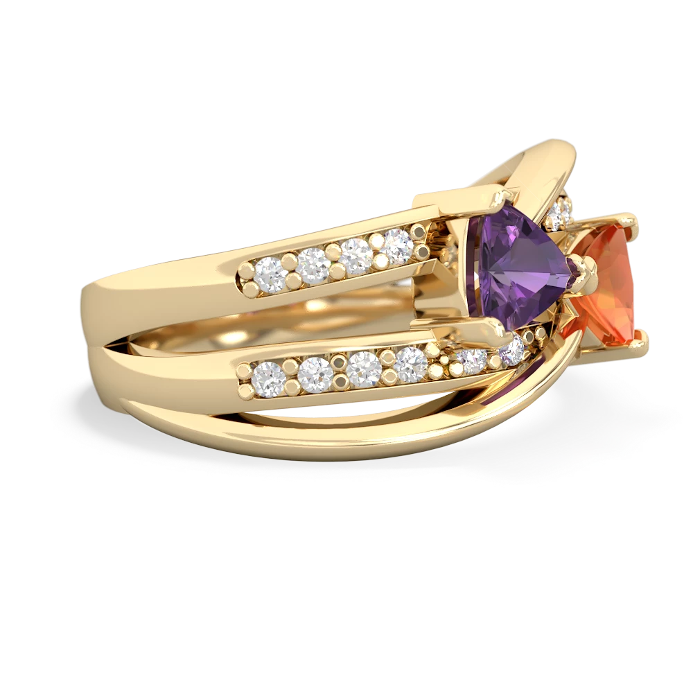 Amethyst Bowtie 14K Yellow Gold ring R2360