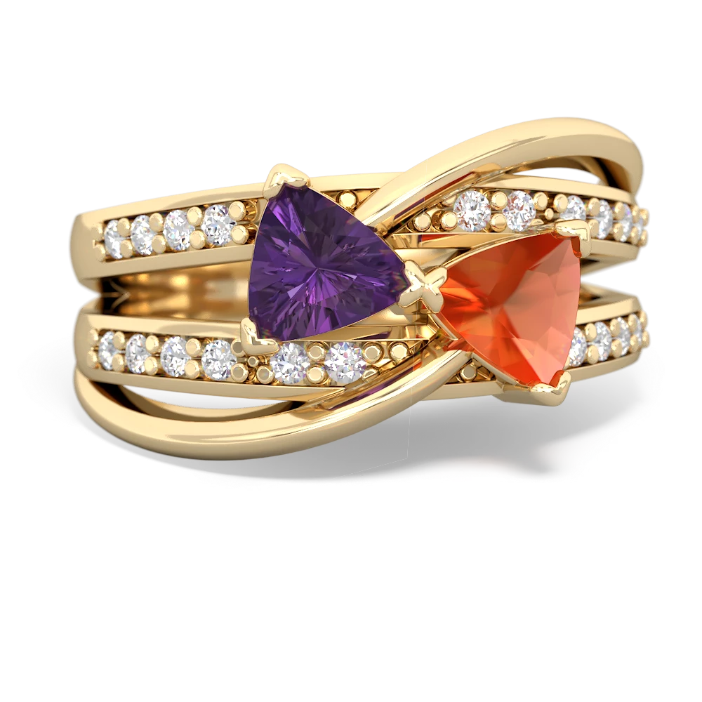 Amethyst Bowtie 14K Yellow Gold ring R2360