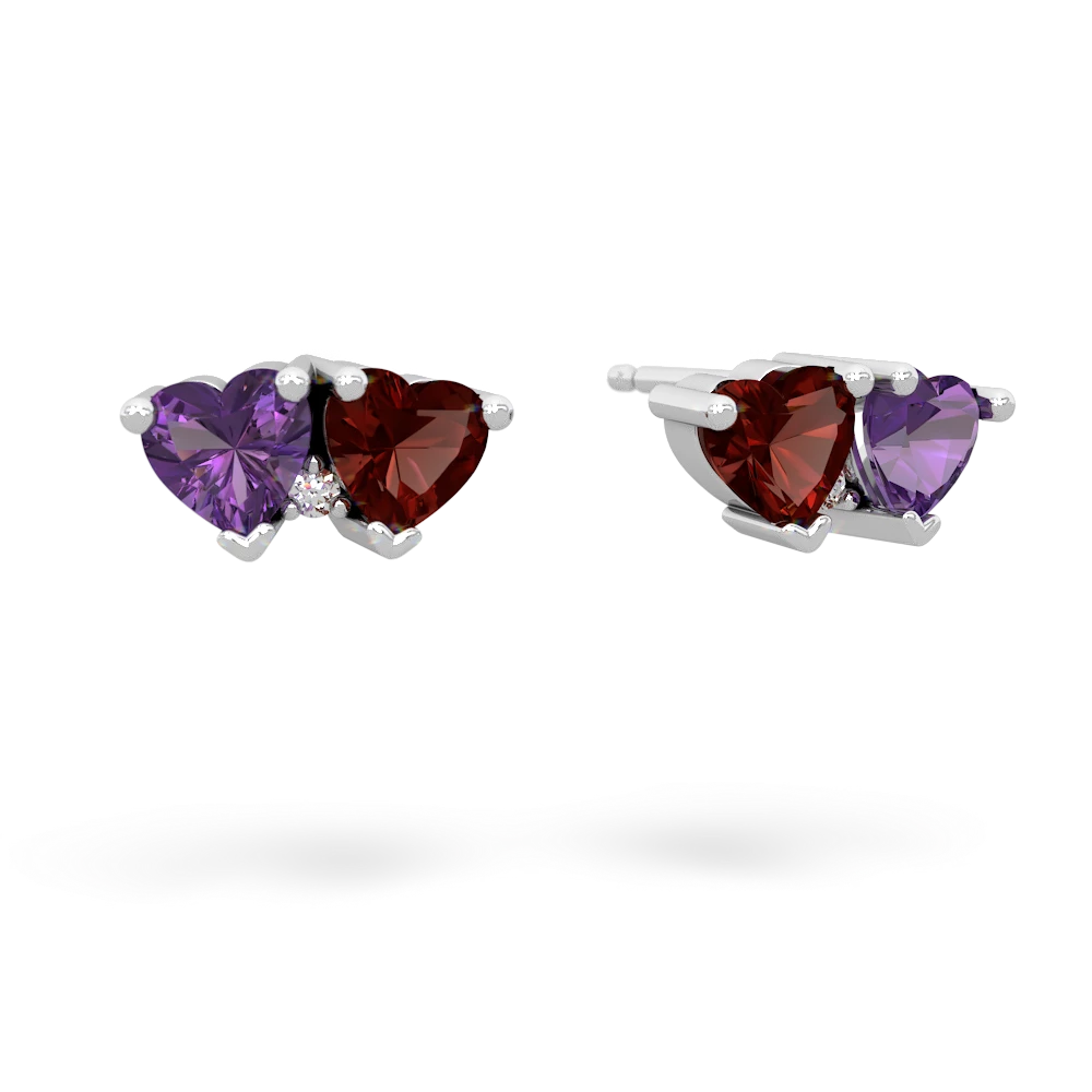 Amethyst Sweethearts 14K White Gold earrings E5260