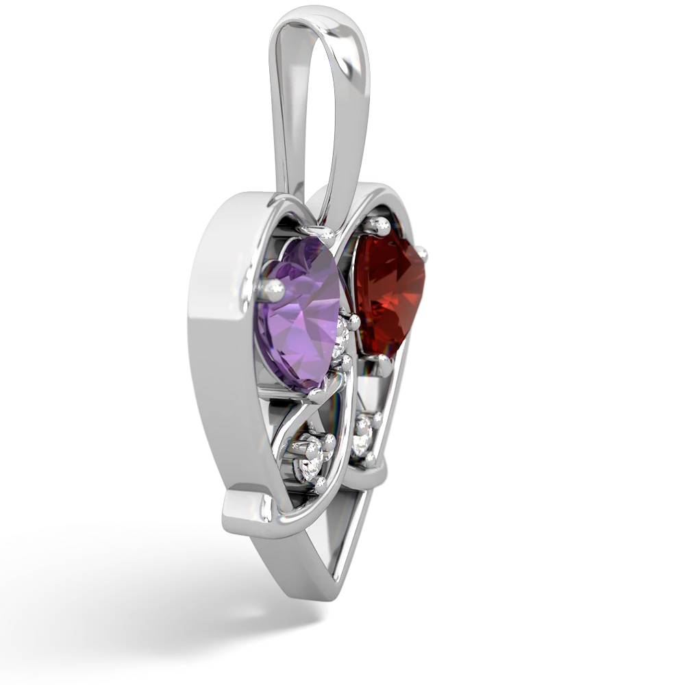 Amethyst Celtic Trinity Heart 14K White Gold pendant P5331