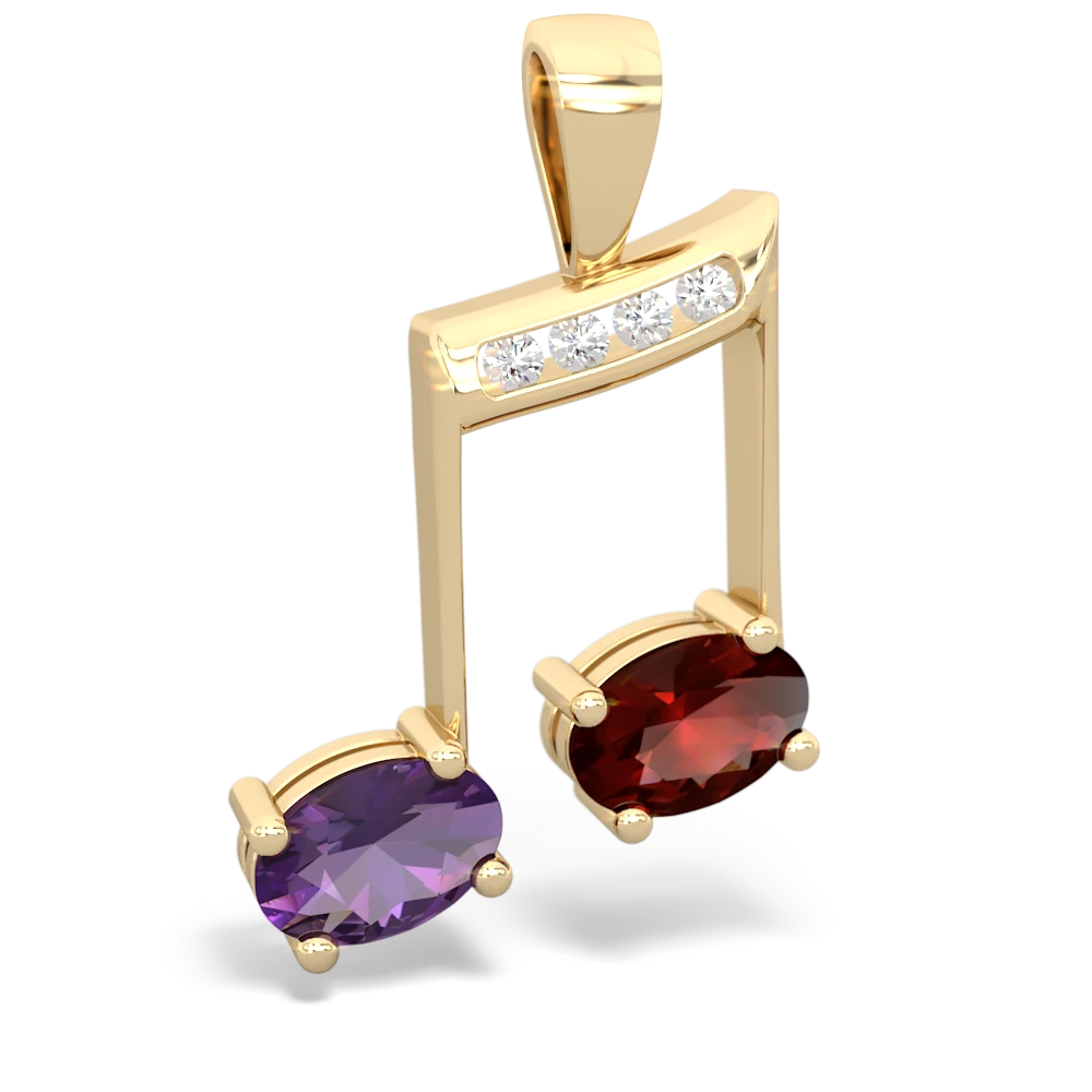 Amethyst Color Of Music 14K Yellow Gold pendant P3334