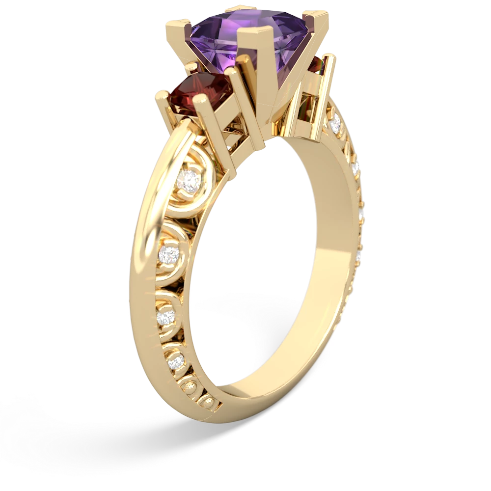 Amethyst Eternal Embrace Engagement 14K Yellow Gold ring C2001