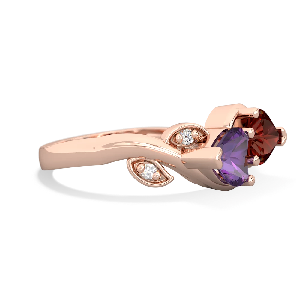 Amethyst Floral Elegance 14K Rose Gold ring R5790