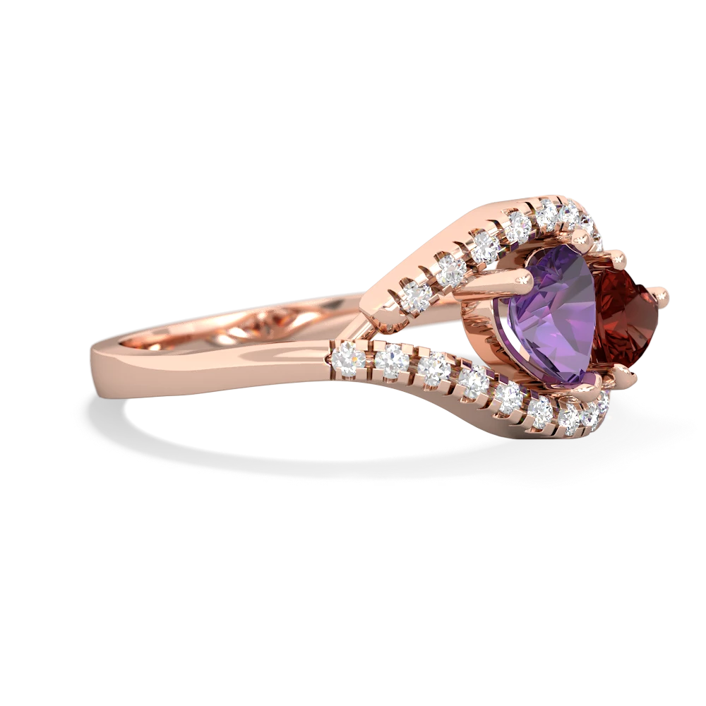 Amethyst Mother And Child 14K Rose Gold ring R3010