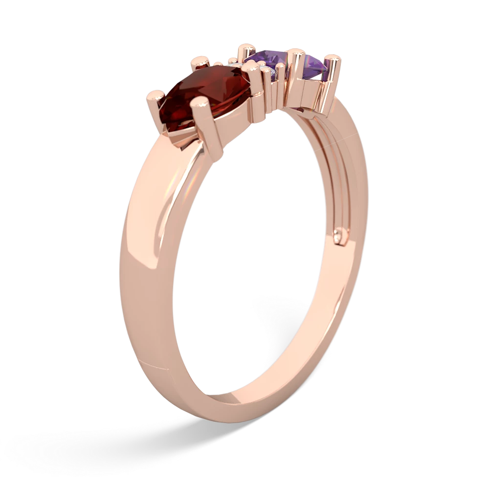 Amethyst Pear Bowtie 14K Rose Gold ring R0865