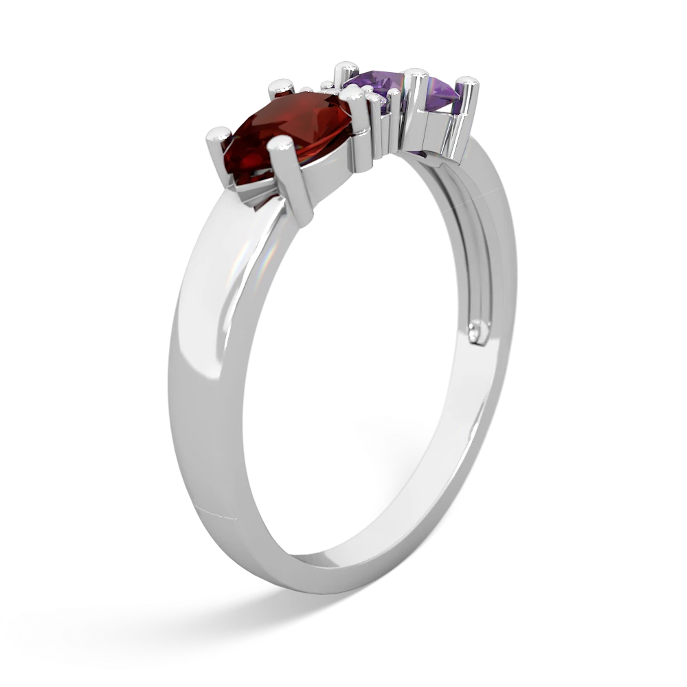 Amethyst Pear Bowtie 14K White Gold ring R0865