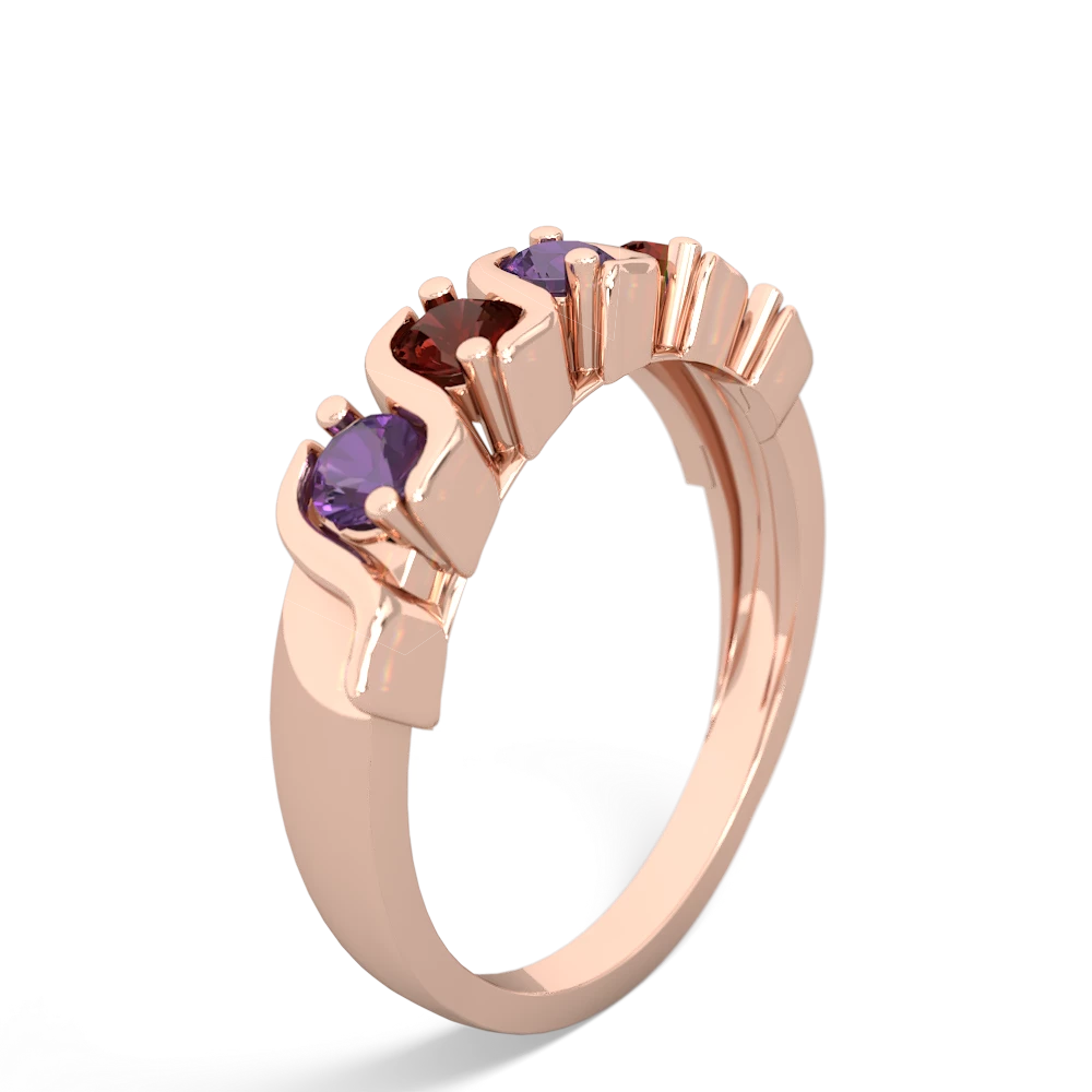 Amethyst Anniversary Band 14K Rose Gold ring R2089