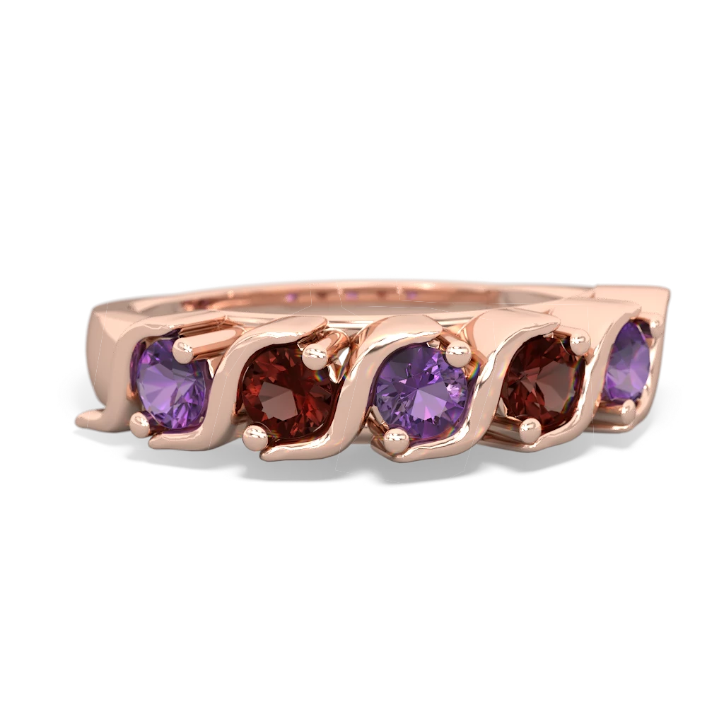 Amethyst Anniversary Band 14K Rose Gold ring R2089