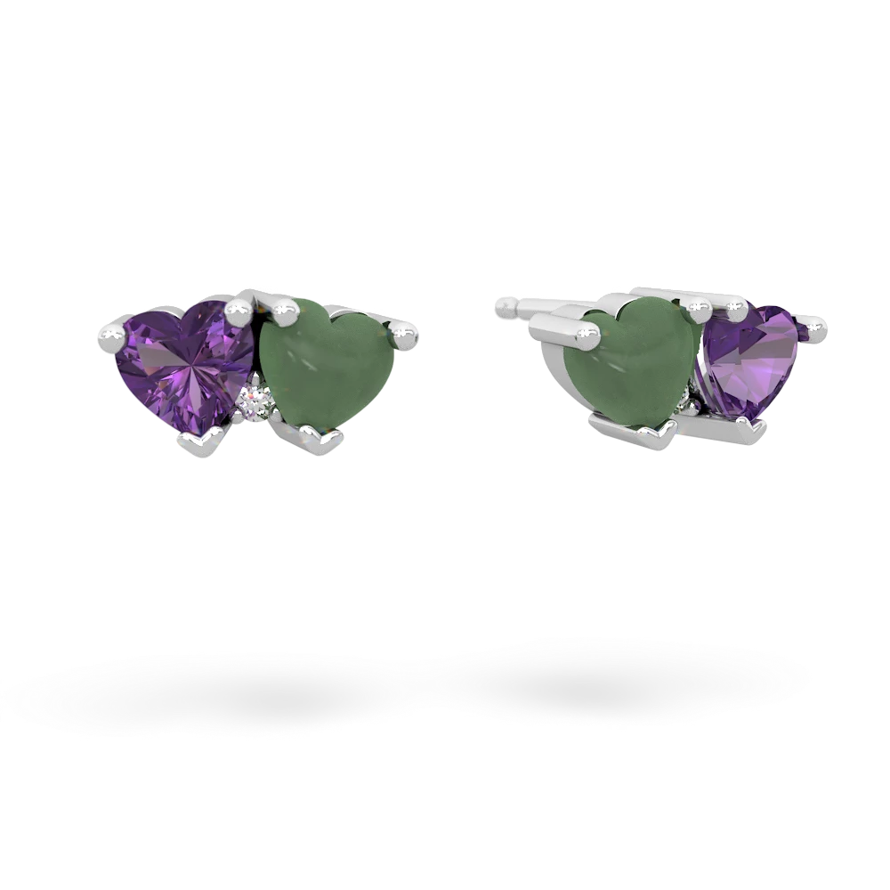 Amethyst Sweethearts 14K White Gold earrings E5260