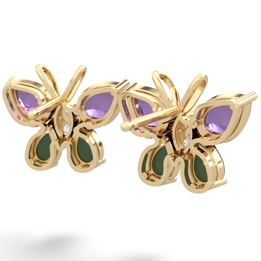 Amethyst Butterfly 14K Yellow Gold earrings E2215