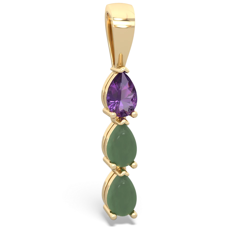 Amethyst Dew Drops 14K Yellow Gold pendant P2251