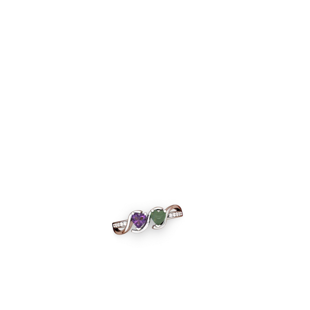 Amethyst Side By Side 14K White Gold ring R3090