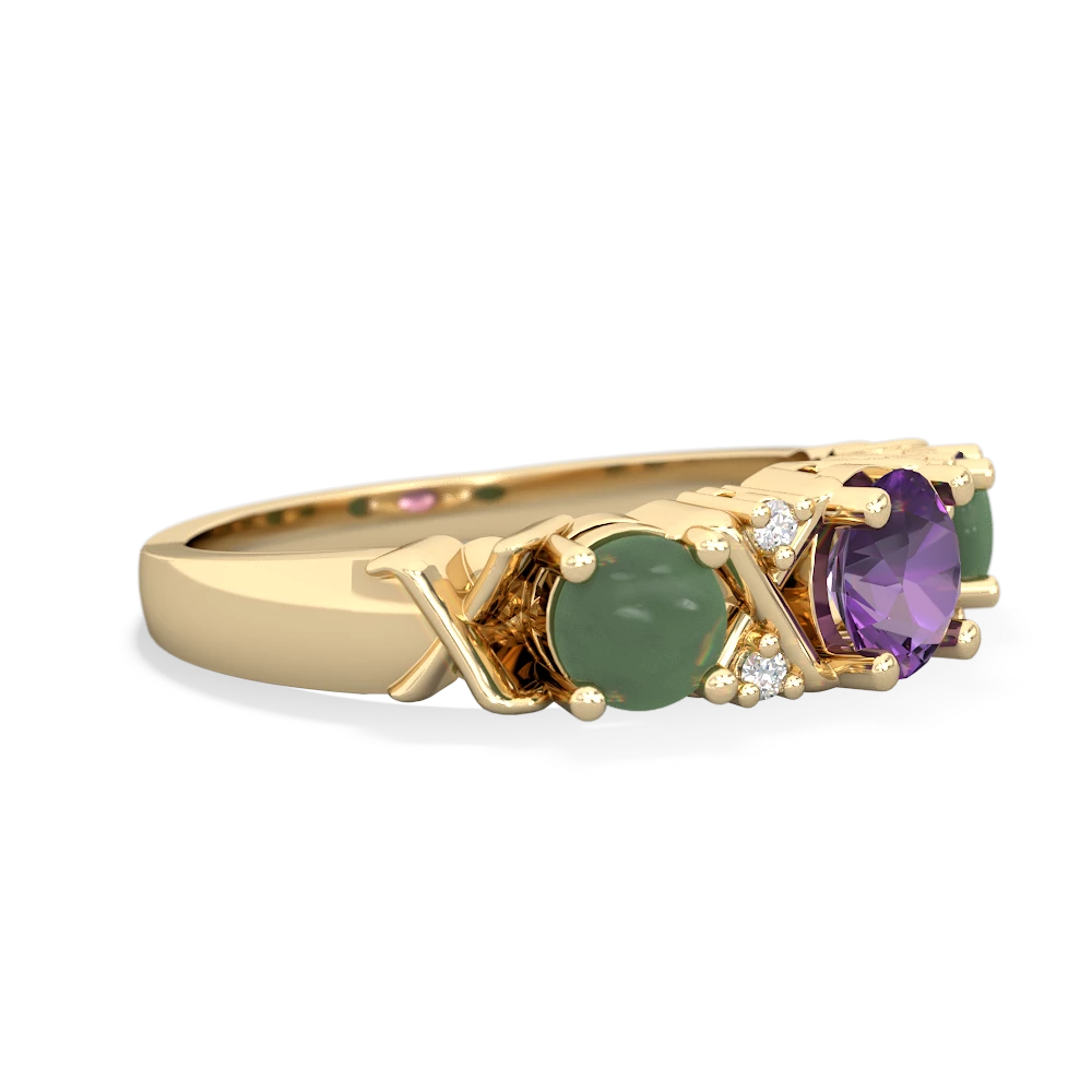 Amethyst Hugs And Kisses 14K Yellow Gold ring R5016