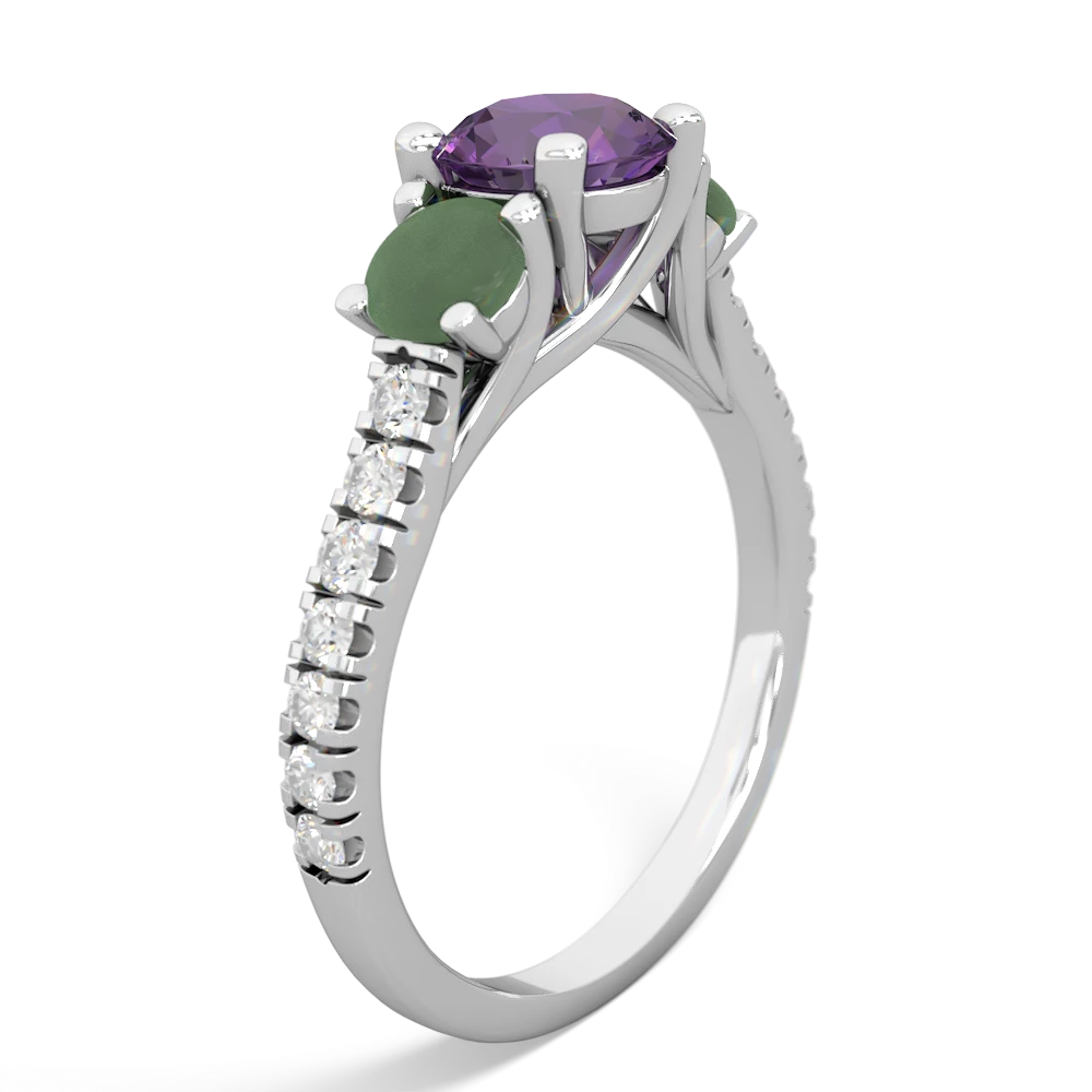 Amethyst Pave Trellis 14K White Gold ring R5500