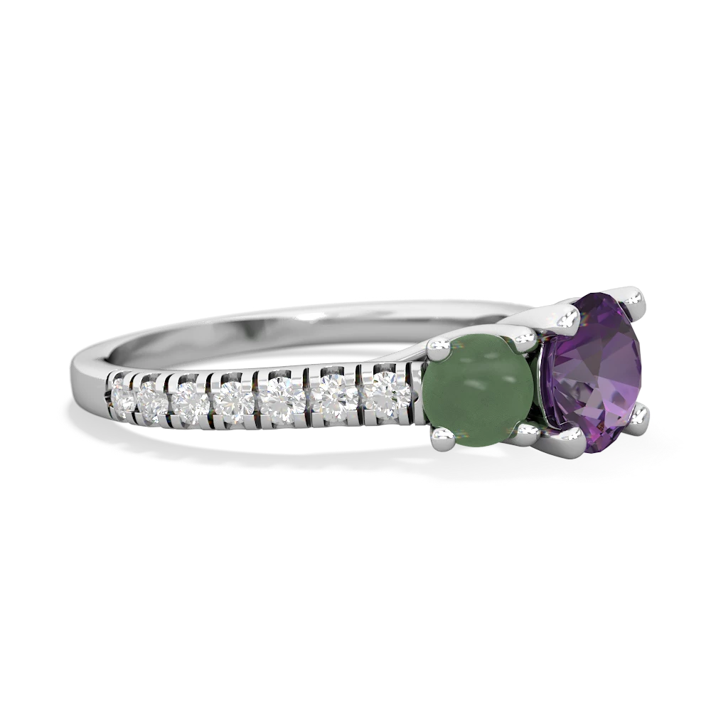 Amethyst Pave Trellis 14K White Gold ring R5500