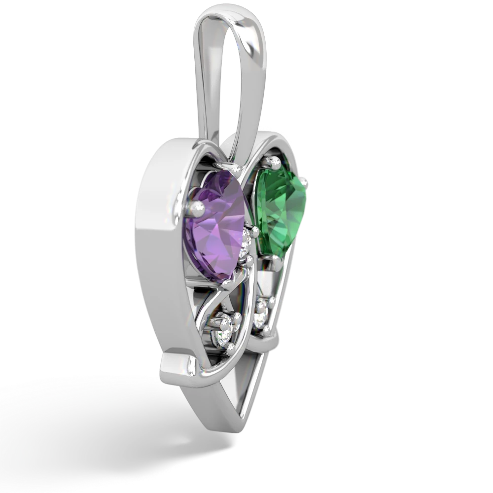 Amethyst Celtic Trinity Heart 14K White Gold pendant P5331