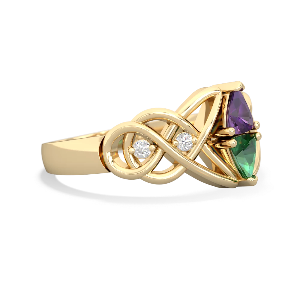 Amethyst Keepsake Celtic Knot 14K Yellow Gold ring R5300