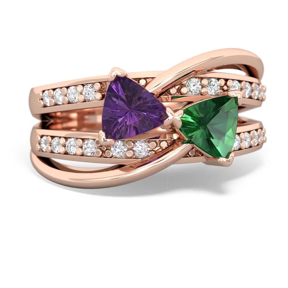 Amethyst Bowtie 14K Rose Gold ring R2360