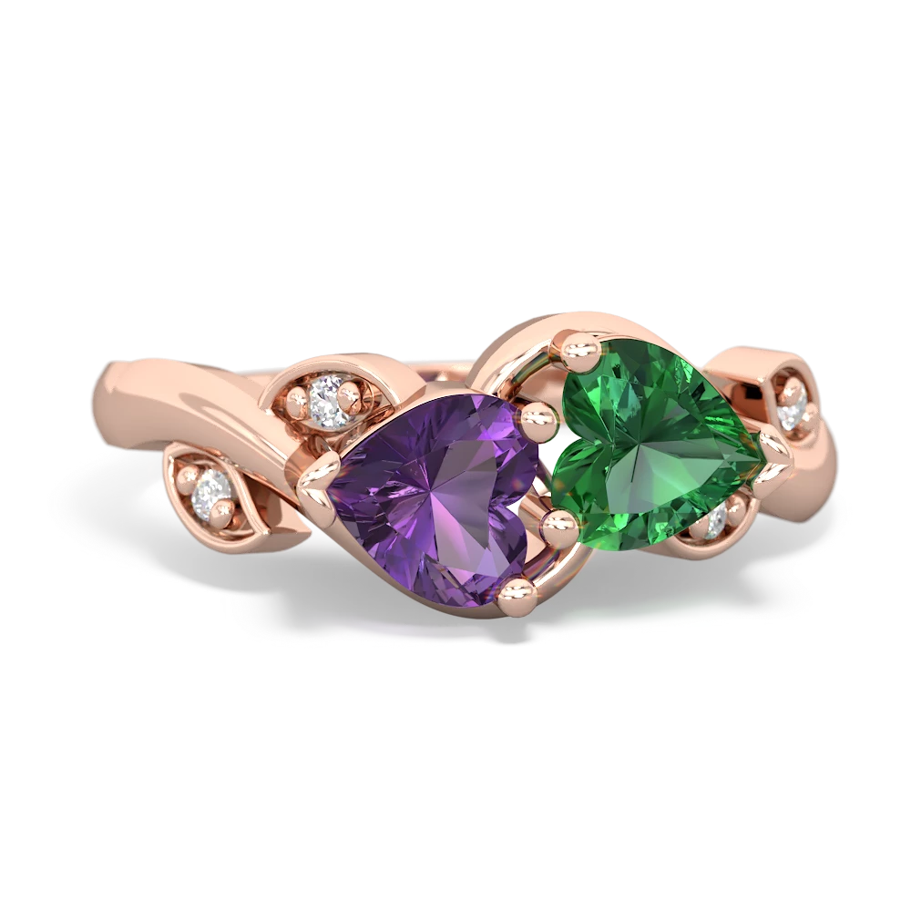 Amethyst Floral Elegance 14K Rose Gold ring R5790