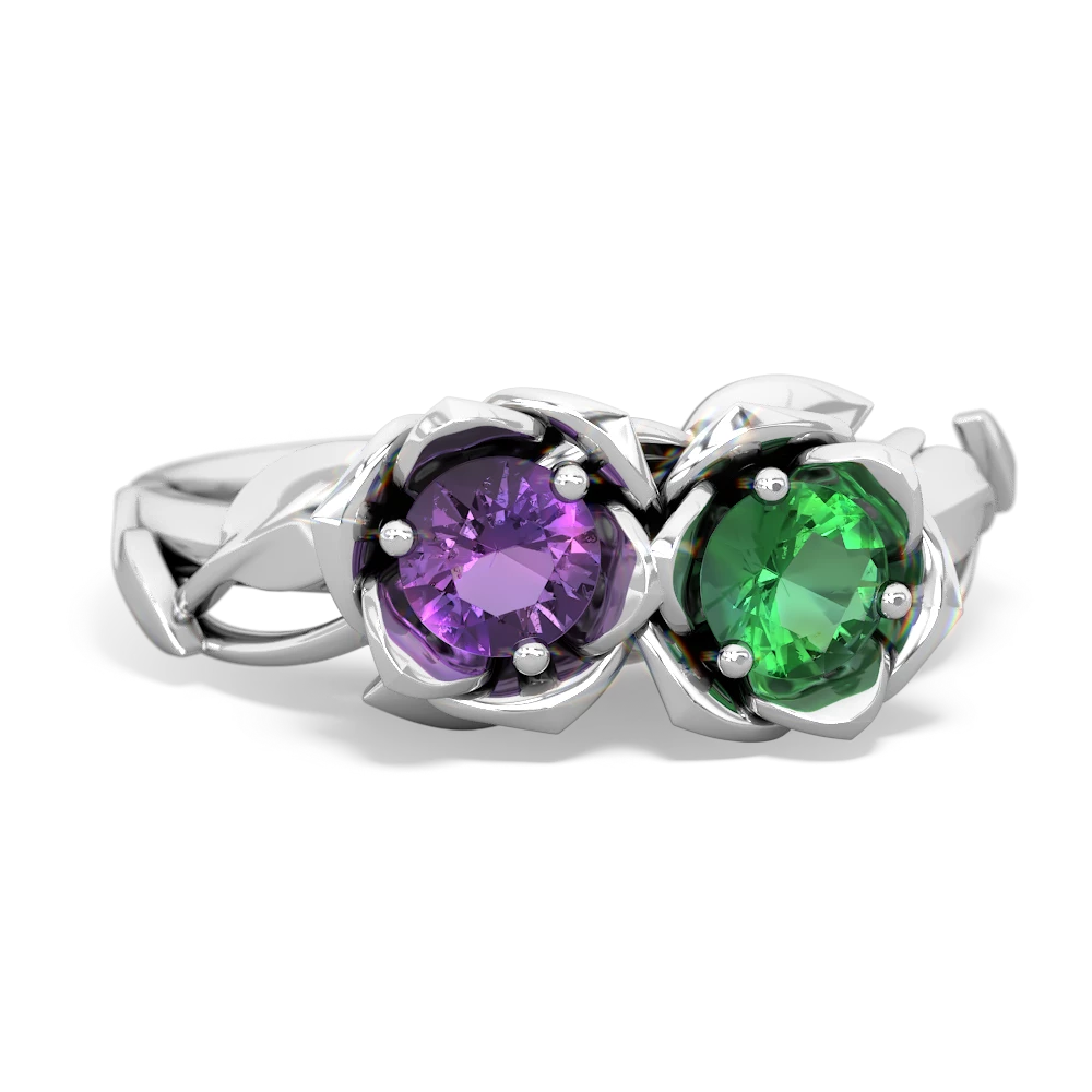 Amethyst Rose Garden 14K White Gold ring R5510