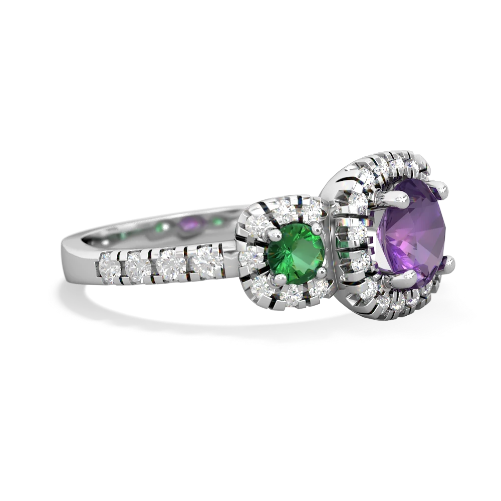 Amethyst Regal Halo 14K White Gold ring R5350