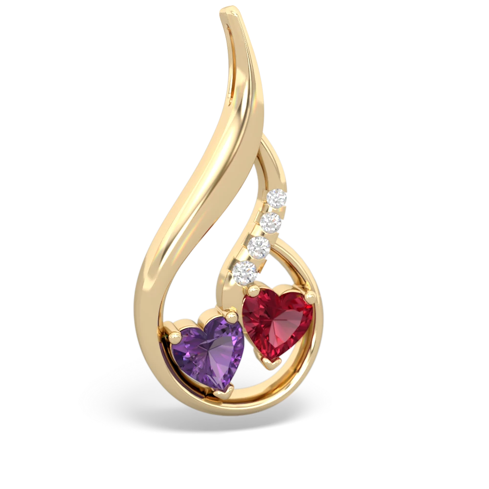 Amethyst Keepsake Curves 14K Yellow Gold pendant P5450