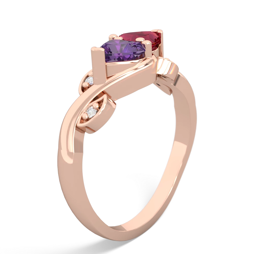 Amethyst Floral Elegance 14K Rose Gold ring R5790