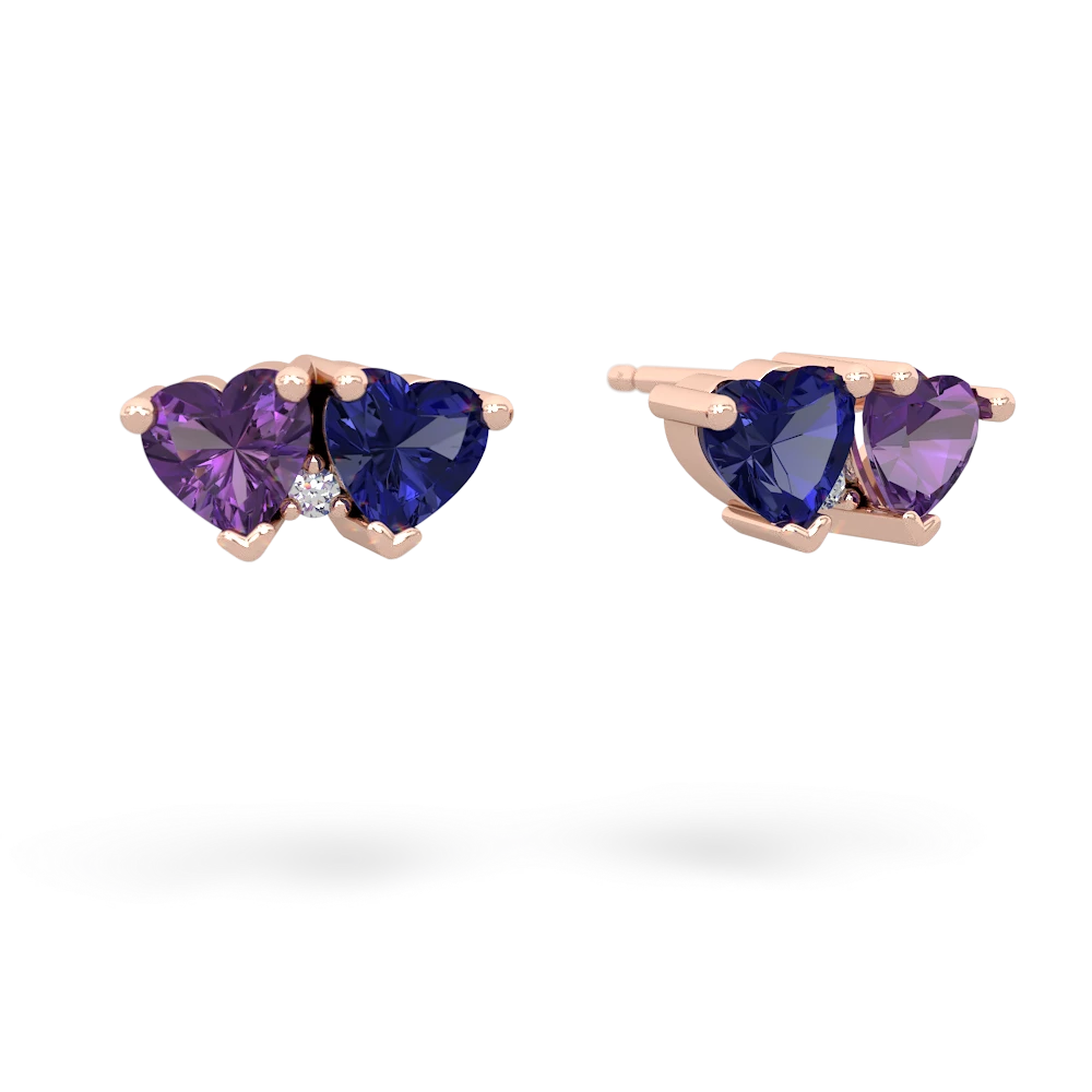 Amethyst Sweethearts 14K Rose Gold earrings E5260